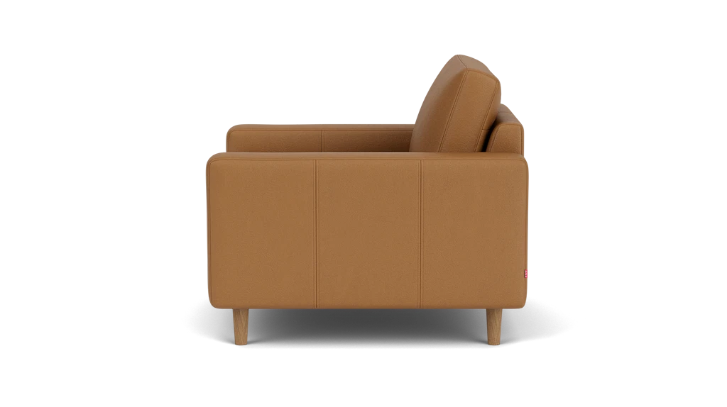 Oskar Plush Chair - Leather (Paloma-Bourbon)